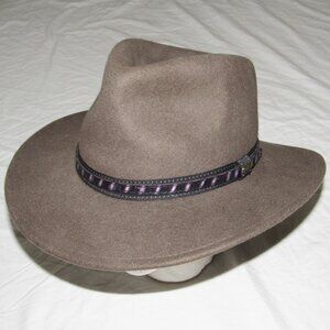 Scala Dorfman Pacific 100% Wool Felt Brown Cowboy Western Outback Hat sz Large